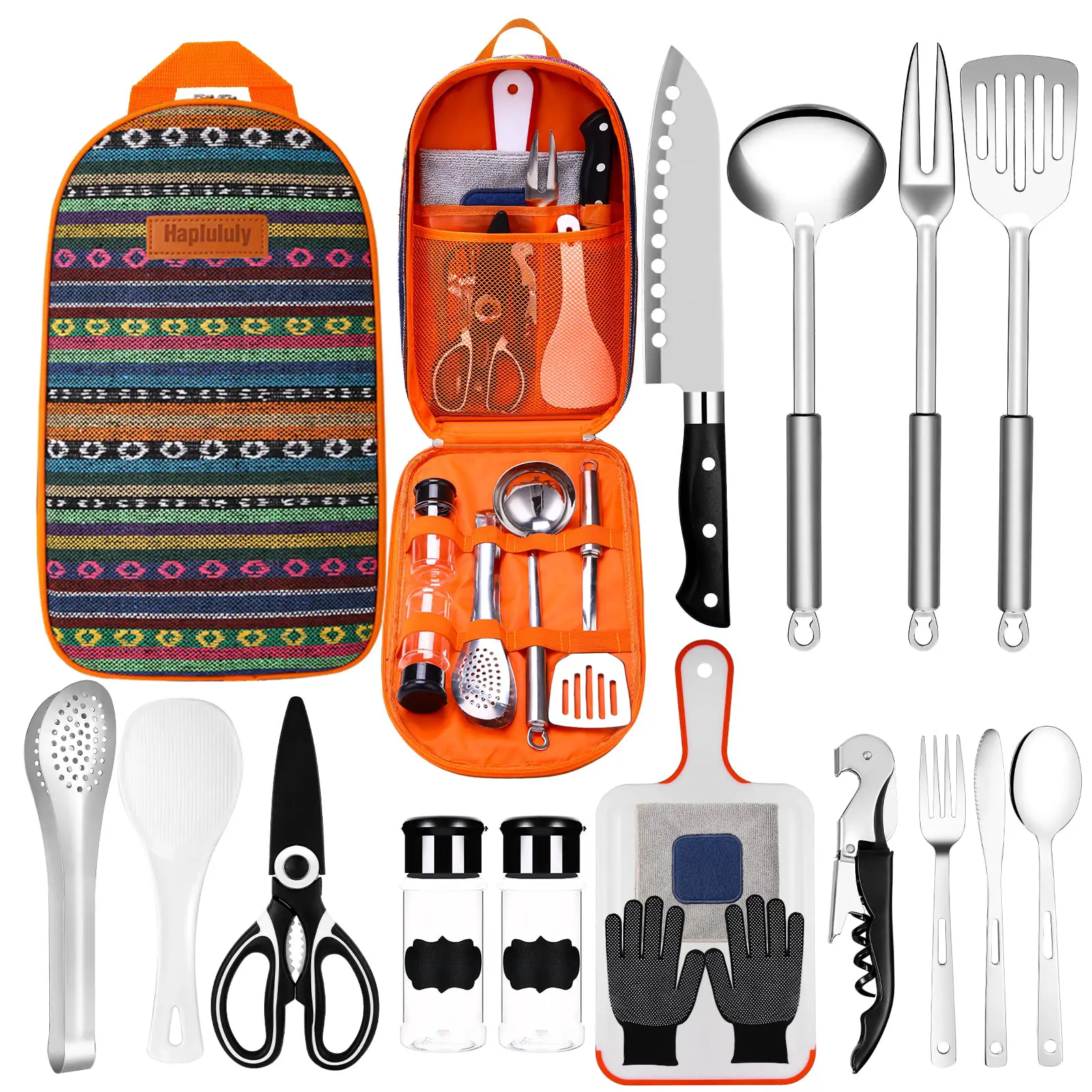 Haplululy Camping Essentials Camping Accessories Gear Must Haves Camper Tent Camping Kitchen Rv Cooking Set Camping Cooking Utensils Set Supplies Gadgets Outdoor Stove Portable Picnic Gifts BBQ Stuff 1-National style